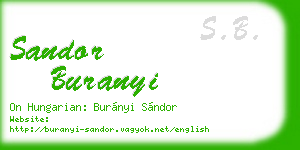 sandor buranyi business card